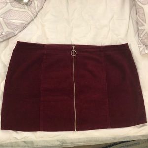 Burgundy corduroy skirt